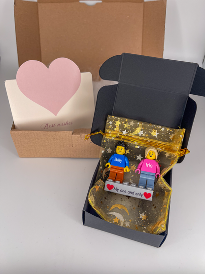 Custom Couple Mini Brick Figures Gift Set