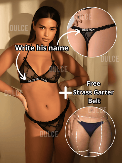 Conjunto de strass personalizado (+ liguero de strass gratis)